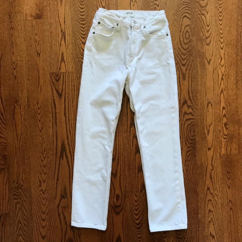 AGOLDE Wilder Jeans Womens 24 White High Rise Straight Leg Stretch Denim Pants - Picture 3 of 14